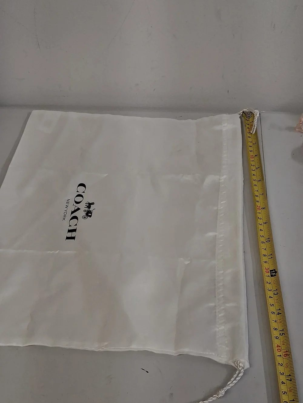COACH White Drawstring Dust Bag